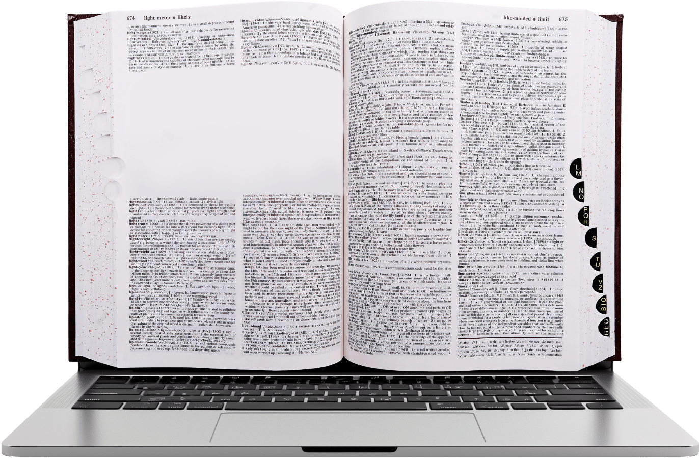 An open book on a laptop